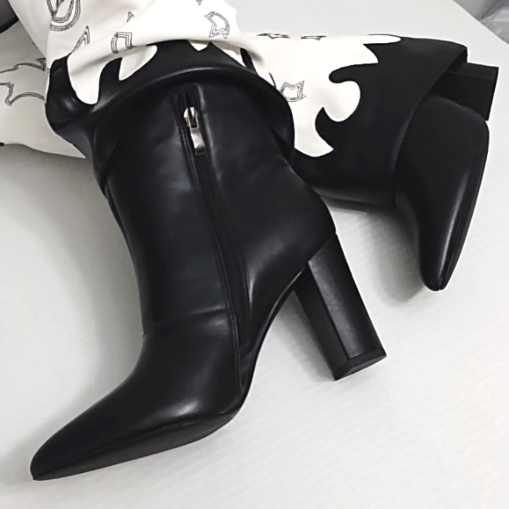 Modatope Tall Cowgirl Knee High Fold Over Boots - Picture 9 of 12